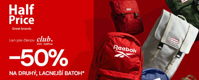 -50% na druhý batoh