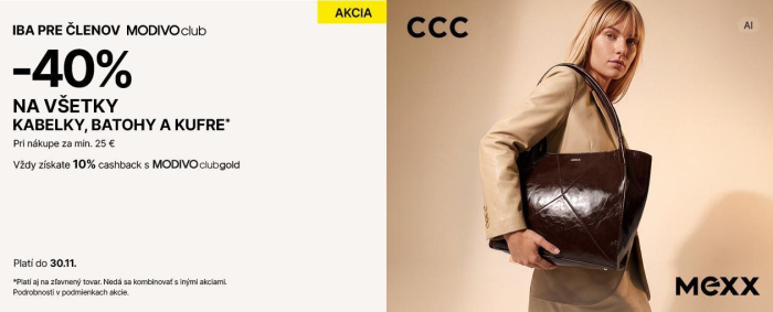 -40 % na všetky kabelky v CCC! 