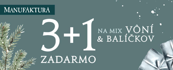 3 + 1 ZADARMO na vybrané darčekové balíčky a vône