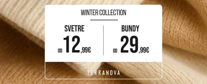 Svetre od 12,99 a bundy od 29,99