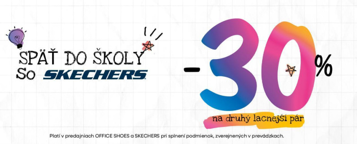 -30% zľava na druhý lacnejší pár z kolekcie SKECHERS KIDS