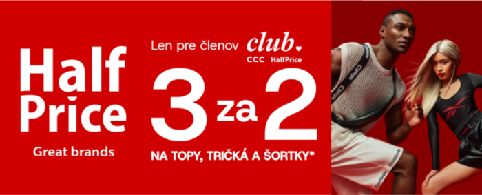 Akcia 3za2 na tričká, topy a šortky v HalfPrice
