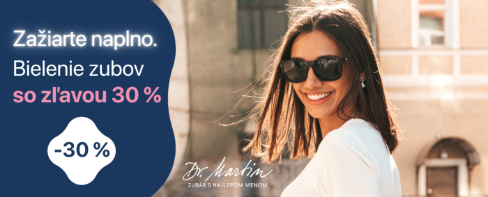Zažiarte naplno. Bielenie zubov so zľavou 30 %