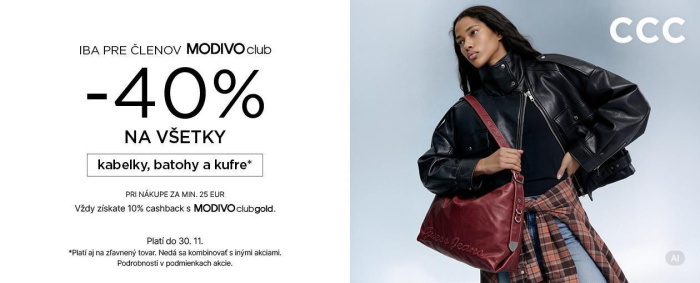 -40 % na všetky tašky v CCC! 